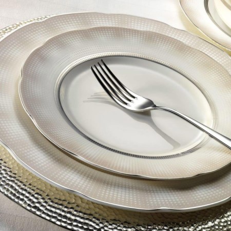 Kütahya Porselen BNOLY62YT4309282 Bone Olympos 12 Kişilik 62 Parça Yuvarlak Platin Yemek Takımı