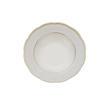 Kütahya Porselen BNOLY62YT43010509 Bone Olympos 12 Kişilik 62 Parça Yuvarlak Altın Yemek Takımı
