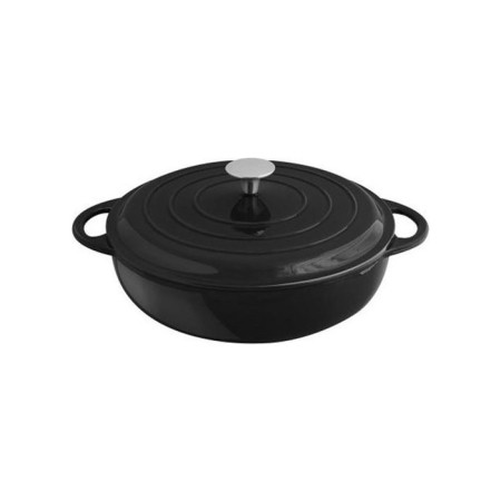 Sürel Mat Emayeli 24 Cm Mat Siyah Kısa Döküm Tencere