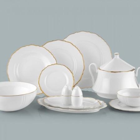 Royal London Buckingham Palace Gold 12 Kişilik 85 Parça Yuvarlak Yemek Takımı RL01-114