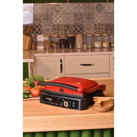 Bambum Tost-Pro Kırmızı Izgaralı Tost Makinası B3291