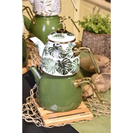 Bambum Clara Amazon Desenli Nihaleli Çaydanlık Takımı B3495