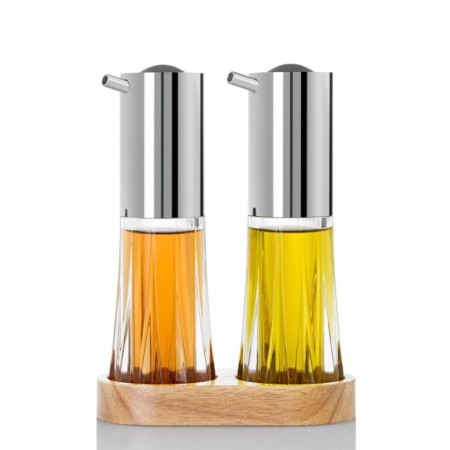 Adhoc Menage Crystal Ahşap Tepsili 2 Parça Yağdanlık Seti  AH-BE42