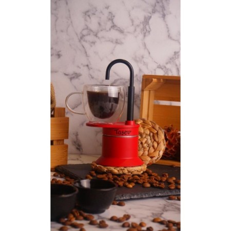 Taşev Bologna Kırmızı Açık Moka Pot T3502
