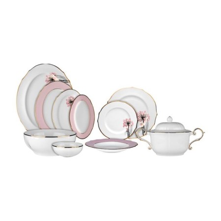 Evaliza Poetica Buket Pembe 12 Kişilik 61 Parça Yemek Takımı (22510)