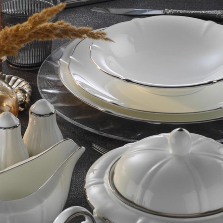 Evaliza Magnolia Platınıum 12 Kişilik 60 Parça Yemek Takımı