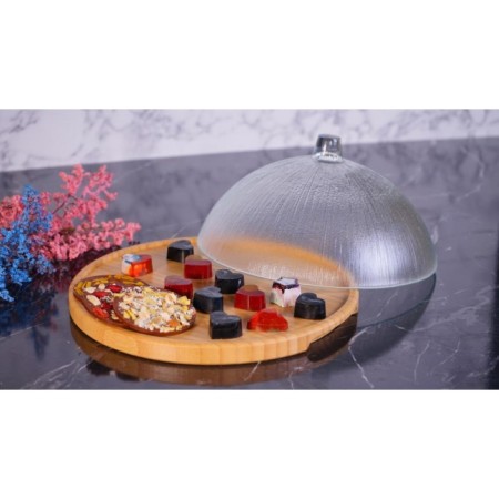 Bambum Kuga Cam Kapaklı Kek Fanusu 26 Cm B3626