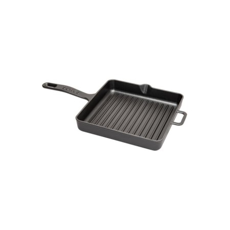 Parlak Mat Emayeli 25*25 Cm Kare Izgara Tava Mat Siyah