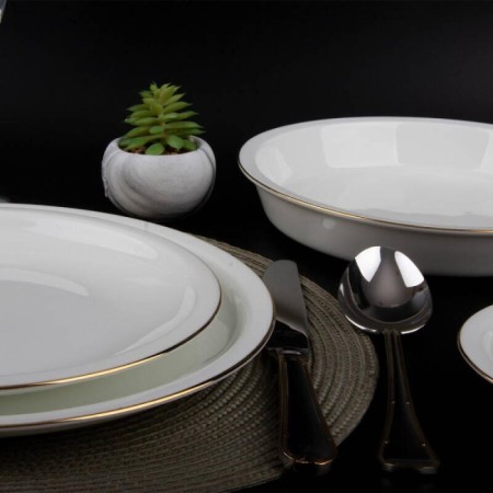 Evaliza Alaıa Shıny Gold 12 Kişilik 60 Parça Yemek Takımı