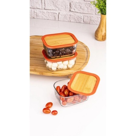 Bambum Trios 3'Lü Sızdırmaz Kapaklı Kahvaltılık Büyük Turuncu B5605