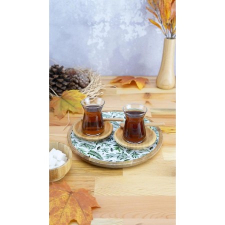 Bambum Kangura Yuvarlak Tepsi Yaprak Küçük B5956