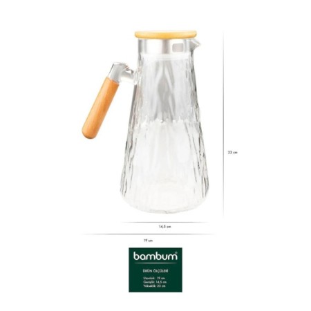Bambum Buzul Bambu Kapaklı Cam Sürahi B6425