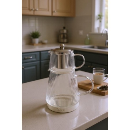 Taşev Armor Çelik İndüksiyon Tabanlı Cam Çaydanlık T6313