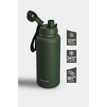 Stevıg 1 Hand Leak Proof Sızdırmaz Çelik Termos 1000 Ml Green ST-215