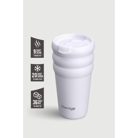 Stevıg 3 Bubble Two-Cap Straw Tumbler Çelik Termos 600 Ml Lılac Hınt ST-245