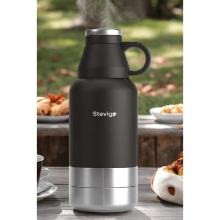 Stevıg 4 Multı Cup Çelik Termos 900 Ml Black ST-211