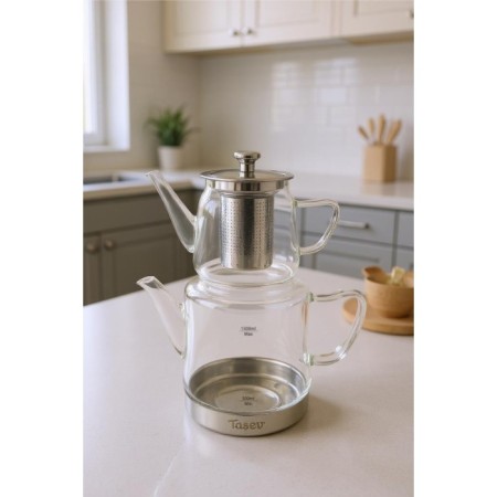 Taşev Gramor Çelik İndüksiyon Tabanlı Cam Çaydanlık T6314