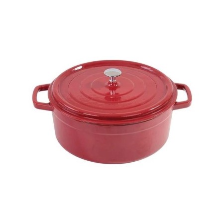 Parlak Mat Emayeli Degrade Kırmızı 24 Cm Yuvarlak Tencere