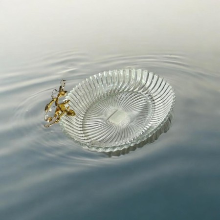 Maxx Doria 3083 Liva Cam Çift Beyaz Tropik Gold Oval Küçük Sunumluk