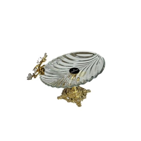 Maxx Doria 3088 Liva Cam Çift Beyaz Tropik Gold Pasta Tabağı Ayaklı