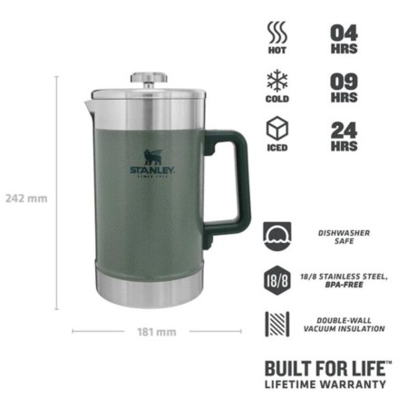 Stanley Klasik French Press Termos Yeşil 1.4 Lt