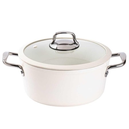 Tantitoni Deluxe Seramik 8 Parça Tencere Takımı Krem SRSET8KR