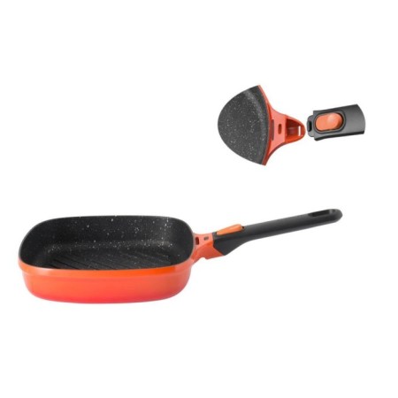Berghoff Gem Stay Cool Soft Orange Çıkarılabilir Saplı Izgara Tava 24 Cm 8501040