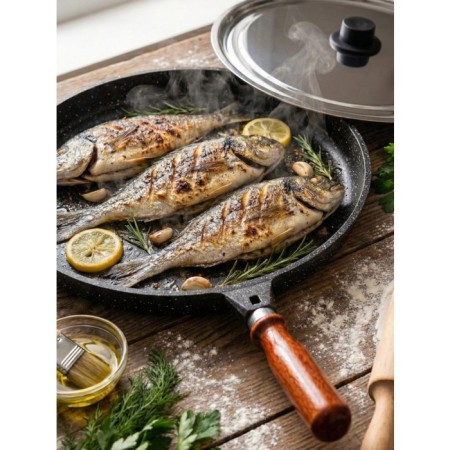 Gala Döküm Balık Tavası Kapaklı 36 Cm