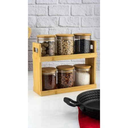 Bambum Tier 7 Parça 2 Katlı Standlı Baharatlık Seti B5784