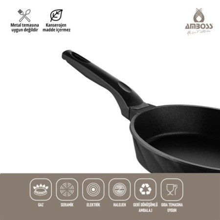 Amboss Vento 3 Parça Tava Seti Siyah VEN-2094