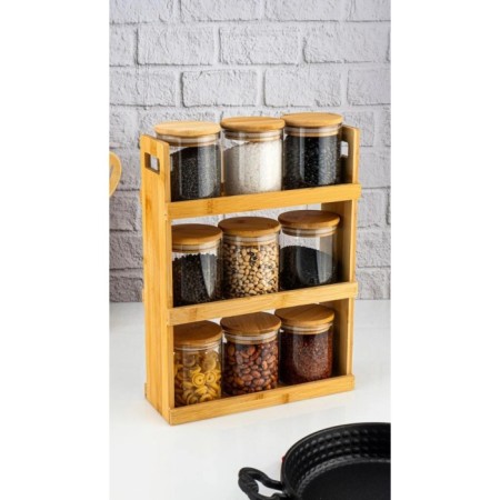 Bambum Tier 10 Parça 3 Katlı Standlı Baharatlık Seti B5785