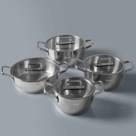 Hisar Stella 8 Parça Çelik Tencere Takımı