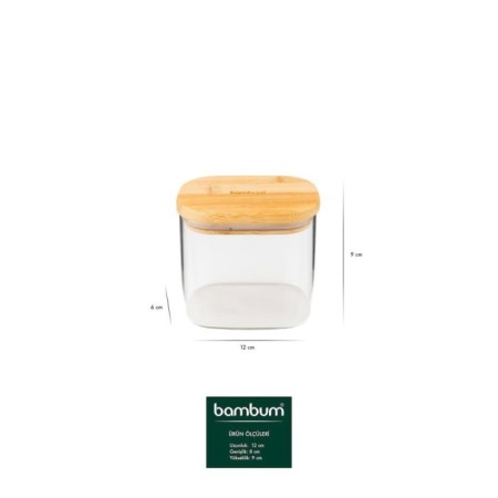 Bambum Multy Bambu Kapkalı Cam Saklama Kabı 600 Ml B6430