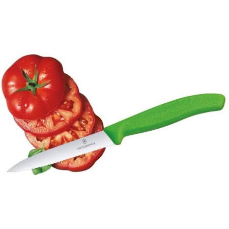 Victorinox SwissClassic 10 Cm Yeşil Tırtıklı Soyma Bıçağı 6.7736.L4