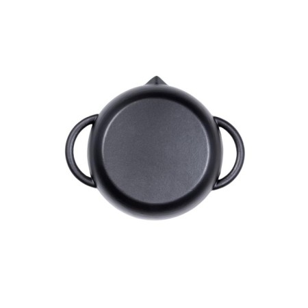 Parlak Mat Emayeli 24 Cm Yuvarlak Düz Sahan Mat Siyah