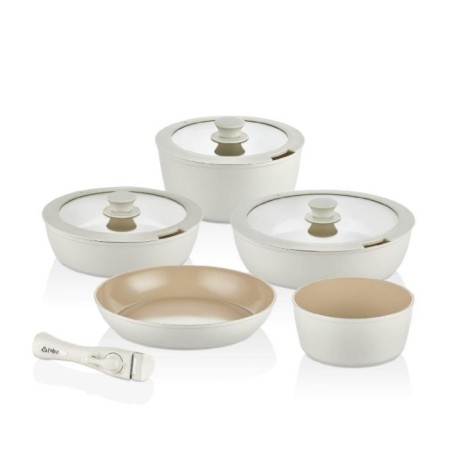 Falez Aurıs X Large 9 Parça Tencere Takımı Krem ARS3023