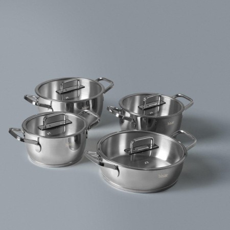 Hisar Stella 8 Parça Çelik Tencere Takımı