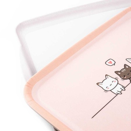 Tantitoni Melamin Kedi Desenli 2'Li Dikdörtgen Kaydırmaz Tepsi NORA2019KEDİSET2