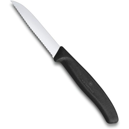 Victorinox SwissClassic 8 Cm Siyah Tırtıklı Soyma Bıçağı 6.7433