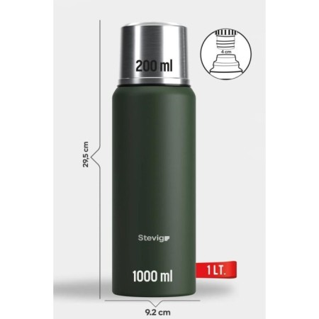Stevıg 4 Camp Klasik Vakumlu Çelik Termos 1 Lt Green ST-205