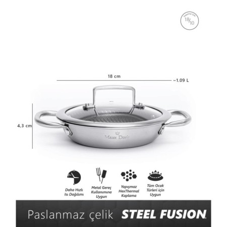 Maxx Doria Steel Fusion 18 Cm Sahan PA3015