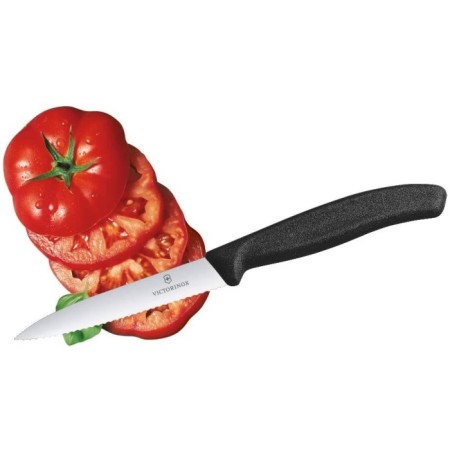 Victorinox SwissClassic 10 Cm Siyah Tırtıklı Soyma Bıçağı 6.7733