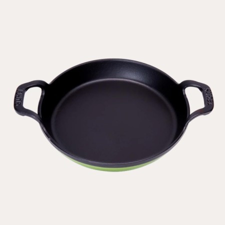 Parlak Mat Emayeli 22 Cm Yuvarlak Düz Sahan Parlak Yeşil