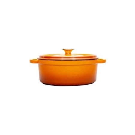Parlak Mat Emayeli Degrade Turuncu 24 Cm Yuvarlak Tencere