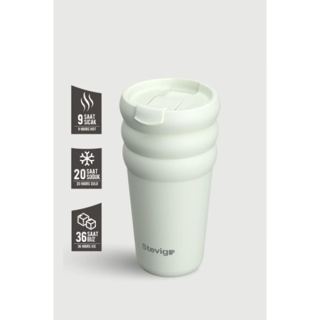 Stevıg 3 Bubble Two-Cap Straw Tumbler Çelik Termos 600 Ml Lıghtest Sky ST-247