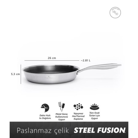 Maxx Doria Steel Fusion 26 Cm Tava PA3013