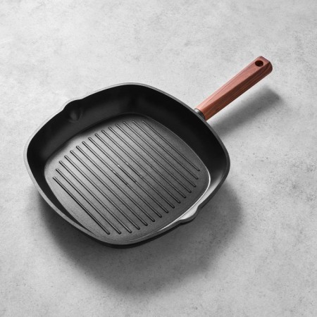 Hisar Oslo Granit Grill Tava 28 Cm Ahşap Sap