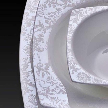 Neva Mirena Fıne Bone Kare 60 Parça 12 Kişilik Yemek Takımı N3082