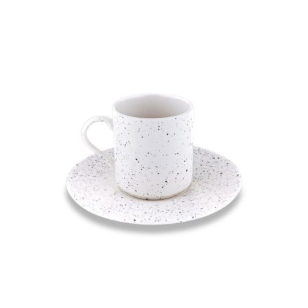 Bambum Figure 6 Kişilik Kahve Fincan Takımı Yıldız Desenli Beyaz B4409