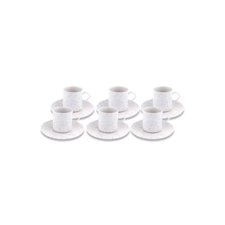 Bambum Figure 6 Kişilik Kahve Fincan Takımı Yıldız Desenli Beyaz B4409